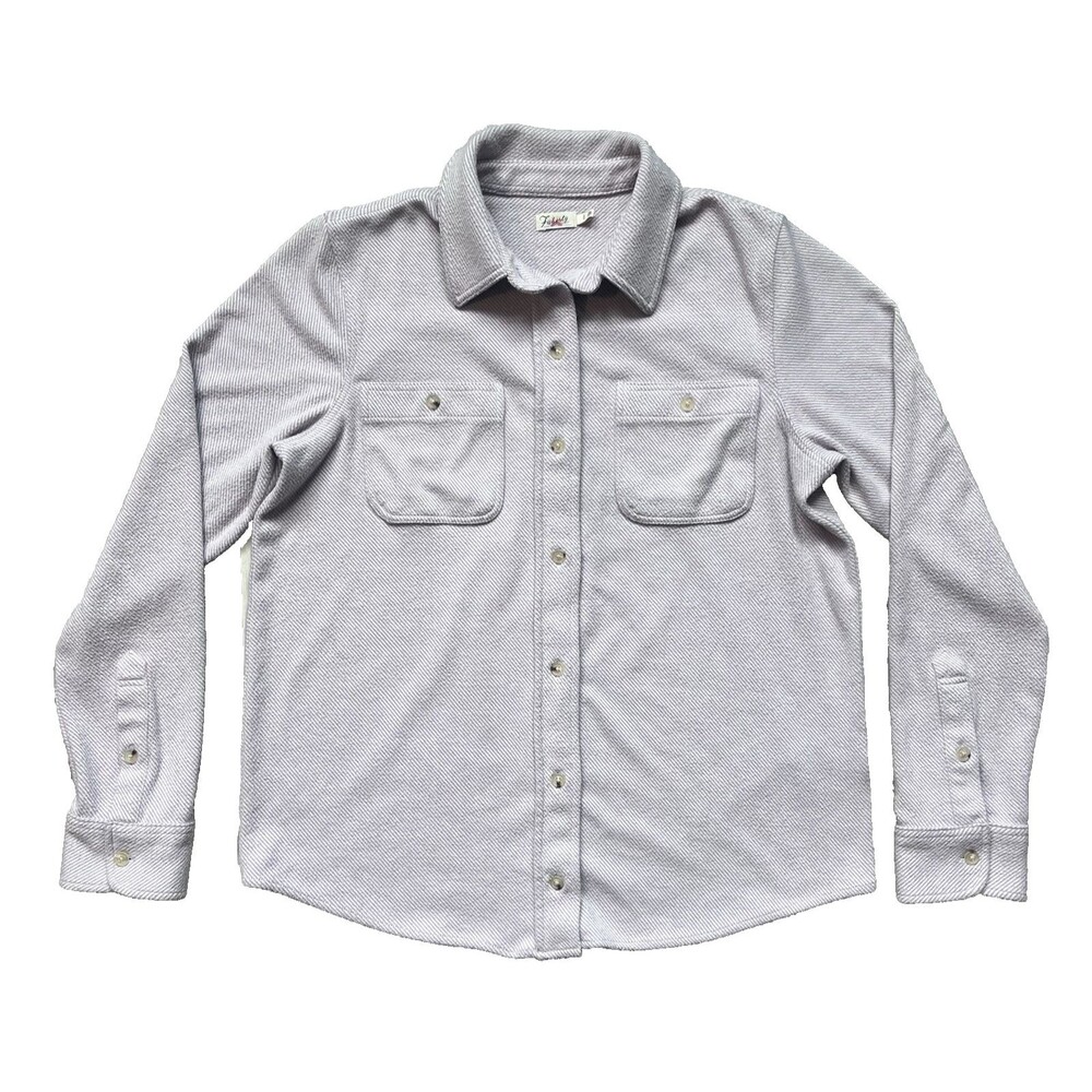 Faherty Legend Sweater Shirt Blush Pink Womens Sz Medium Long Sleeve Button Up